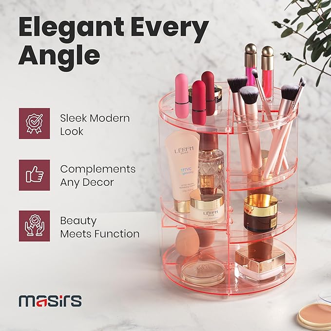 Masirs 360 Rotating Makeup Organizer - Image 6