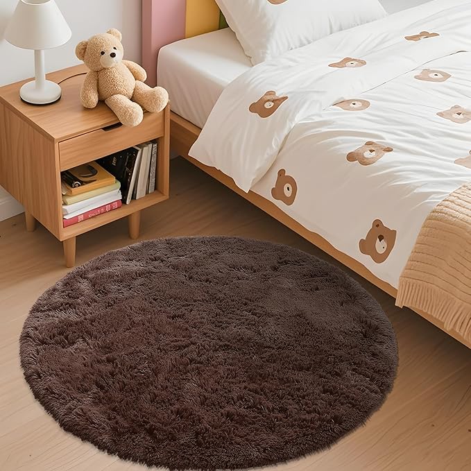 OLANLY Coffee Round Rugs for Bedroom - Image 2