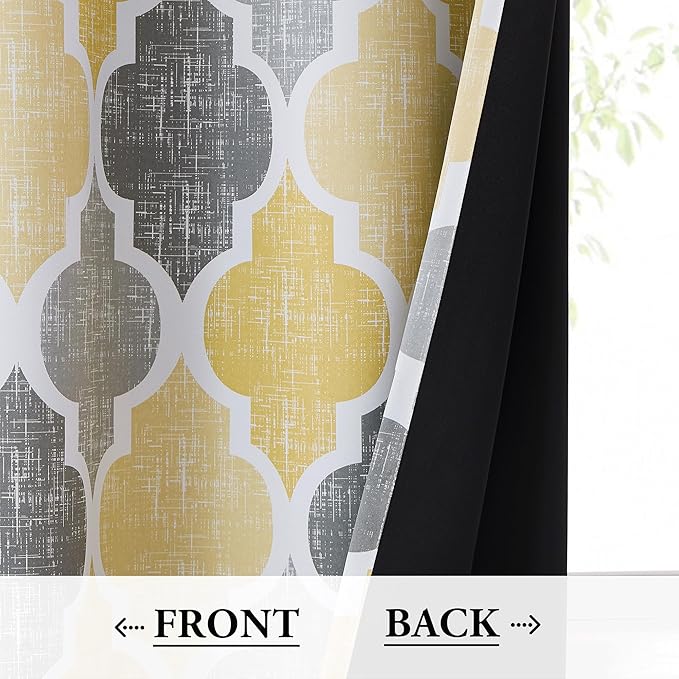 Beauoop 100% Blackout Curtains 72 Inches Long 2 Panels - Image 3