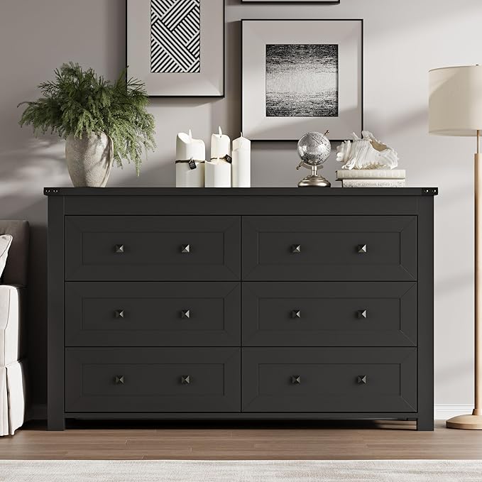 6-Drawer Dresser, Modern Wooden Storage Chest of Drawers, Dresser TV Stand - Image 3