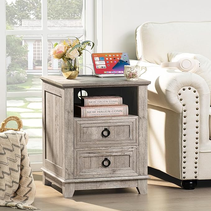 18" Farmhouse Night Stands Set of 2 - Image 4