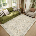 Washable 4x6 Rugs for Living Room, Boho Non-Slip Vintage Distress Small Rugs by Hedwior