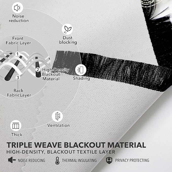 Deconovo Back Tab and Rod Pocket Curtains Blackout Curtains Thermal Insulated - Image 4