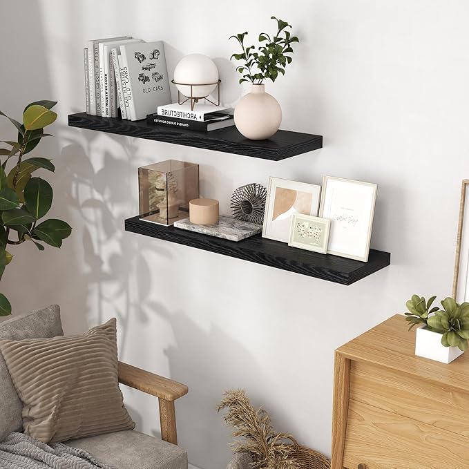 40 Inch Floating Shelves for Wall, 9.3 Inch Deep Shelves for Books & Decor - Image 2