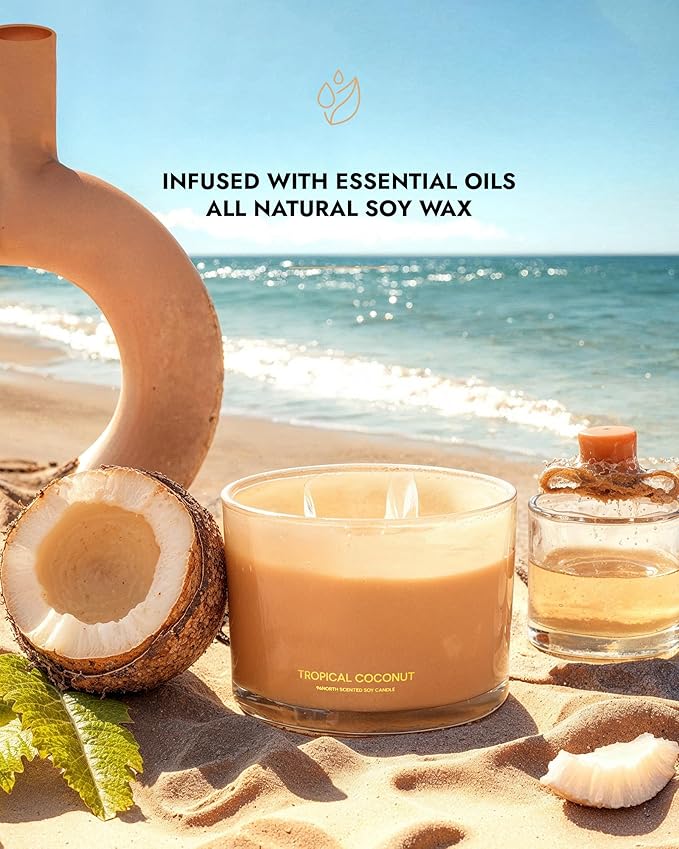 96NORTH Luxury Coconut Soy Candle | Large 3 Wick Jar Candle | Up to 50 Hours - Image 2
