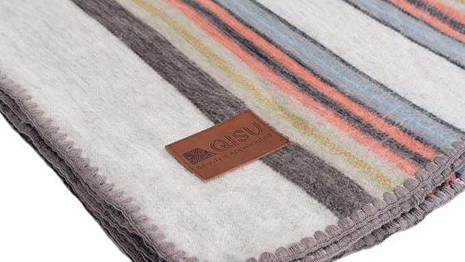 QISU Alpaca Wool Blanket Throw | Large, Variegated | 85 x 65 inches | Ultra-Soft - Image 3