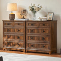 Farmhouse 5 Drawer Dresser for Bedroom Set of 2, 33.2" Tall Small Dressers & by Joaxswe
