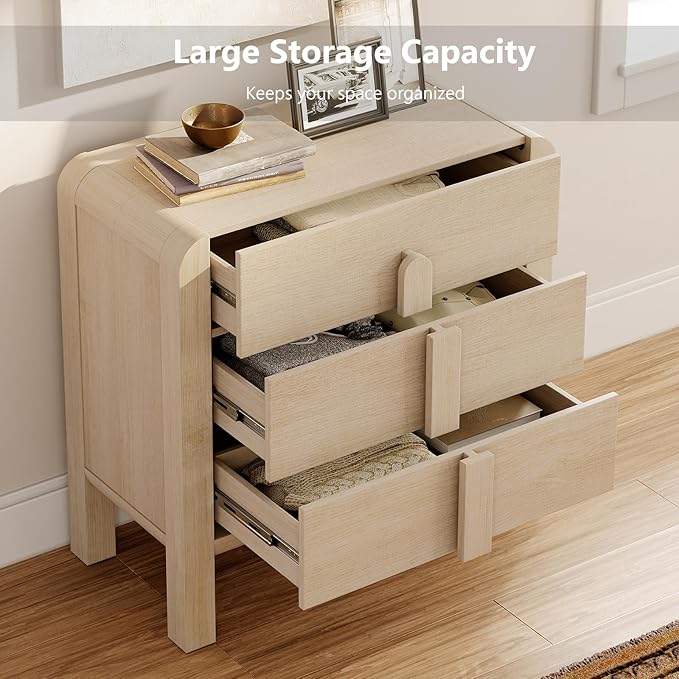 WAMPAT Modern 3-Drawer Nightstand Set of 2, 31.5" Tall Nightstand End Table - Image 5