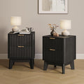 Fluted Nightstand Set of 2, Modern End Table by TROJMHome