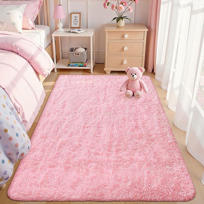 OLANLY Area Rugs for Living Room Bedroom, Machine Washable 4x5.9 ft Soft Fluffy - Image 4