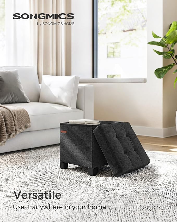 SONGMICS Storage Ottoman, Small Ottoman Foot Rest - Image 3