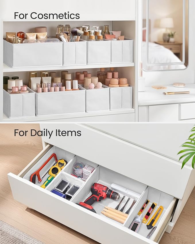 SONGMICS Drawer Organizers, Dresser Divider Organizers, Foldable Fabric Storage - Image 7