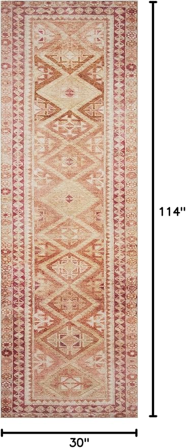 Loloi Layla Collection LAY-16 Natural/Spice 2'-6" x 9'-6" .13" Thick Runner Rug - Image 2