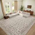 Washable 10x14 Area Rugs for Living Room, Boho Non-Slip Vintage Distress Large by Hedwior