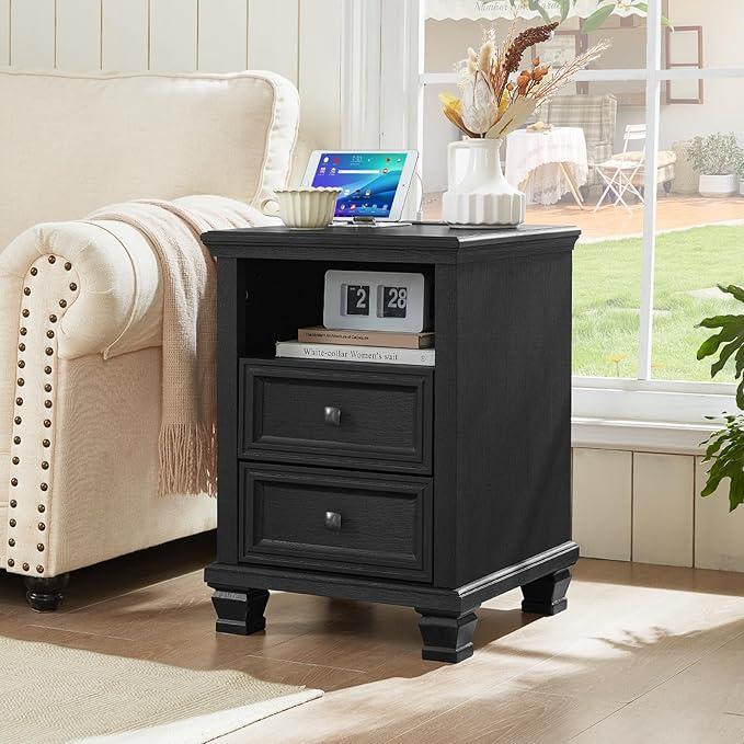 SAVOR LIFE Farmhouse Nightstand Set of 2 - Image 6