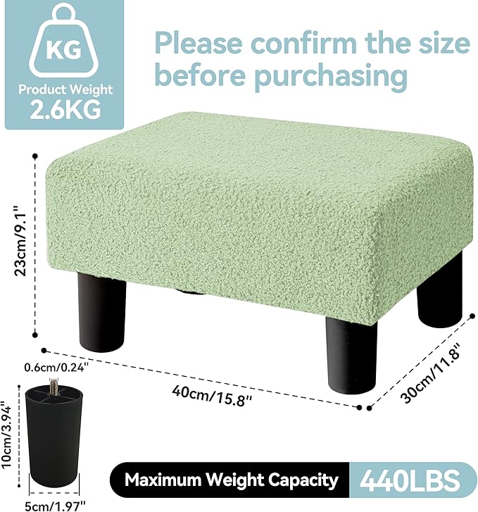 BRIAN & DANY Small Foot Stool Ottoman, Footstool - Image 2
