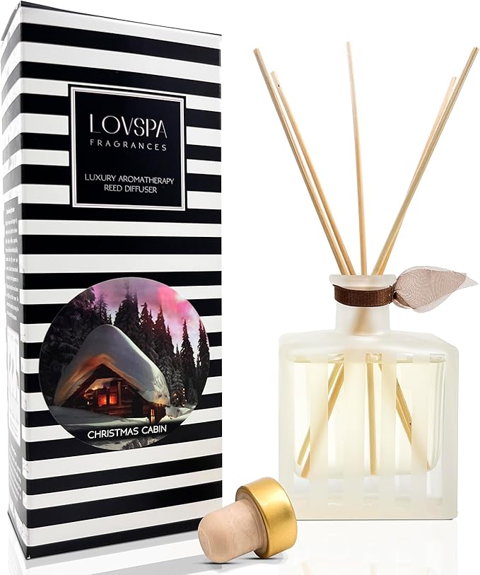 LOVSPA Reed Diffuser Set, Christmas Cabin Scented Oil Diffuser by LOVSPA