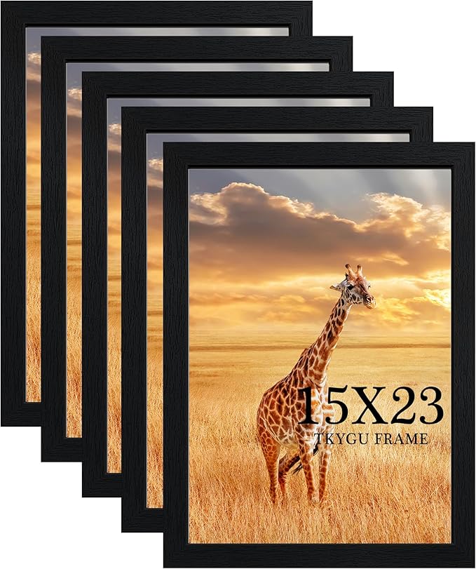 TKYGU 15x23 Picture Frame Set of 5, Wooden Frame Black by TKYGU