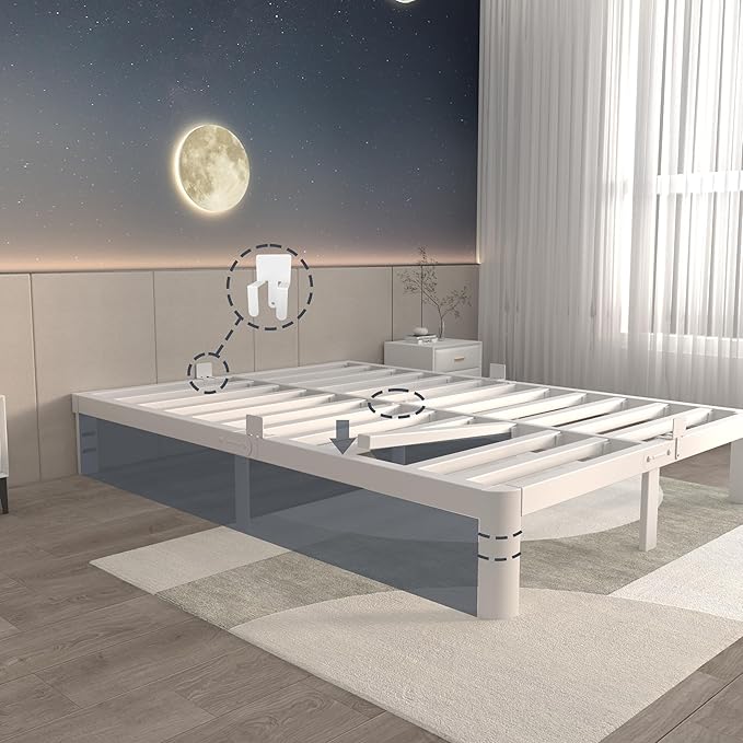 ITIMIDI 10 Inch White Bed Frame King Size - Image 4