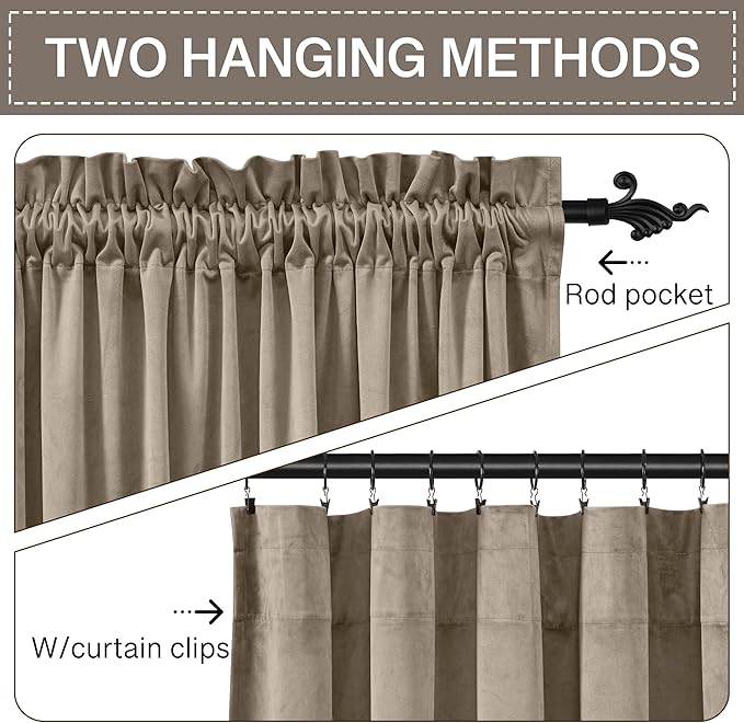 StangH Camel Beige Velvet Curtains - Image 3