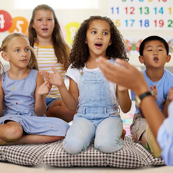 Geetery 12 Pcs Floor Pillows for Classroom Bulk Square Seating Cushions for - Image 4
