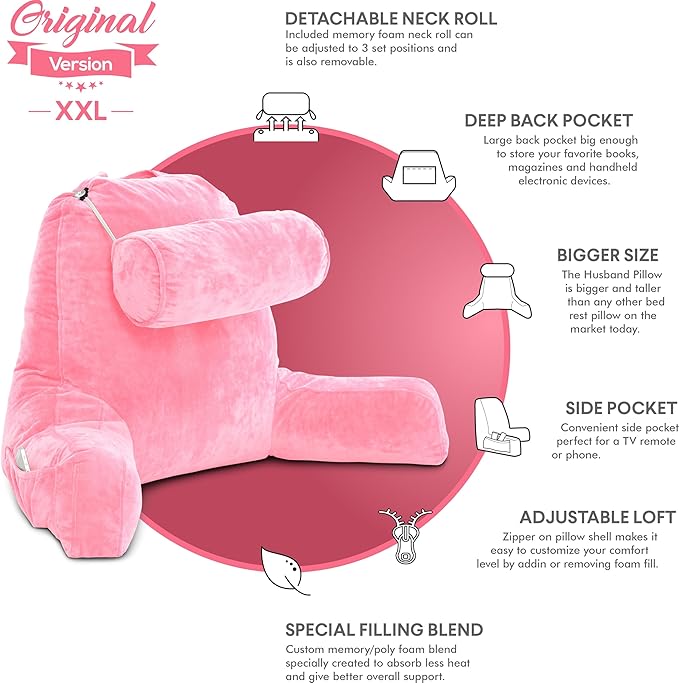 Husband Pillow XXL – Reading Pillow Bed Chair - Image 5