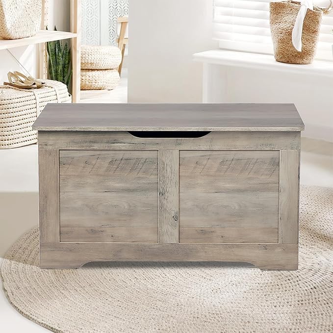 Timberer 31.5" Storage Chest, Wooden Storage Bench, Lift Top Toy Chest - Image 9