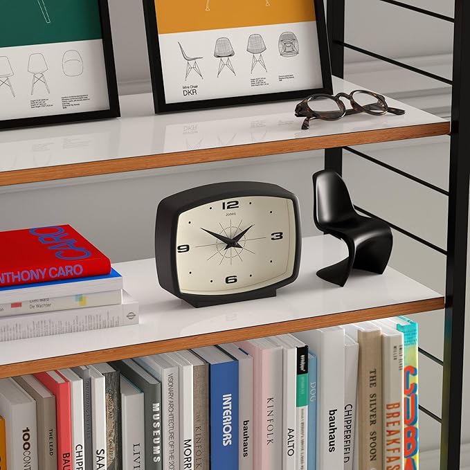 JONES CLOCKS® Film Desk Clock | Retro Rectangular Design | Black | Retro Design - Image 5