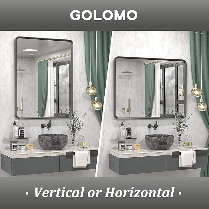 48x36 Black Matte Bathroom Mirror - Image 5