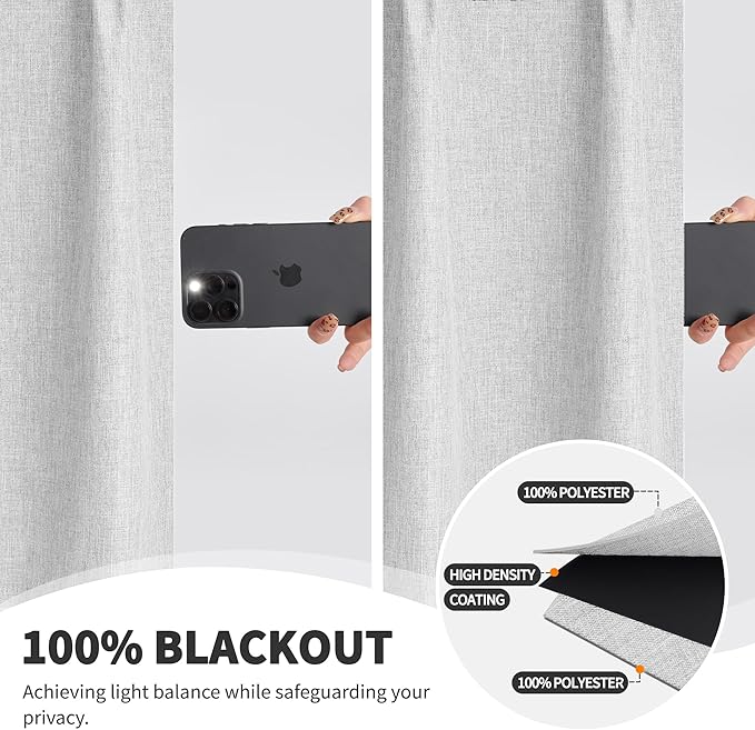 WdFour 24x36 Inch Pinch Pleated Blackout Cafe Curtains - Image 4
