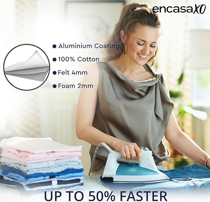 Encasa XO Ironing Board Cover And Pad 42"x14" - 4mm Felt & 2mm foam Metallized - Image 7