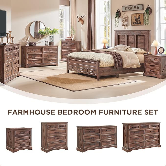 ACCOHOHO Farmhouse King Size Bed Frame - Image 6