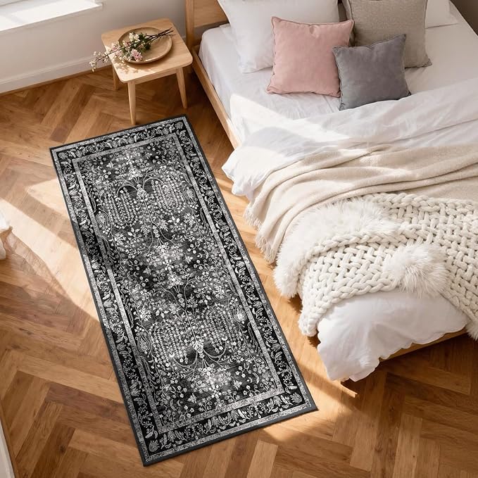 3x12 Long Hallway Runner Rug: Kitchen Rugs Non Slip Washable Low Pile Vintage - Image 4