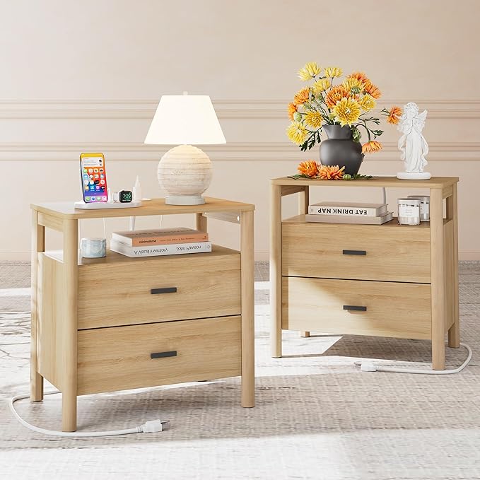 FavourLife Night Stand Set 2, Large Nightstand by FavourLife