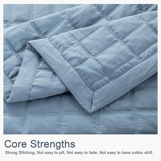 Oversized King Quilt Set 112"x106" – Soft Washed 3-Layer Lightweight California - Image 4
