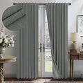 Charcoal Grey Curtains for Bedroom 2 Panel Set 63 Inch Length 100% Blackout by Pitalk