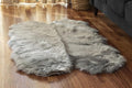 Walk on Me Silky Soft Faux Fur Area Rug, 3 ft. x 5 ft. Gray Fluffy Sheepskin by WalkonMe