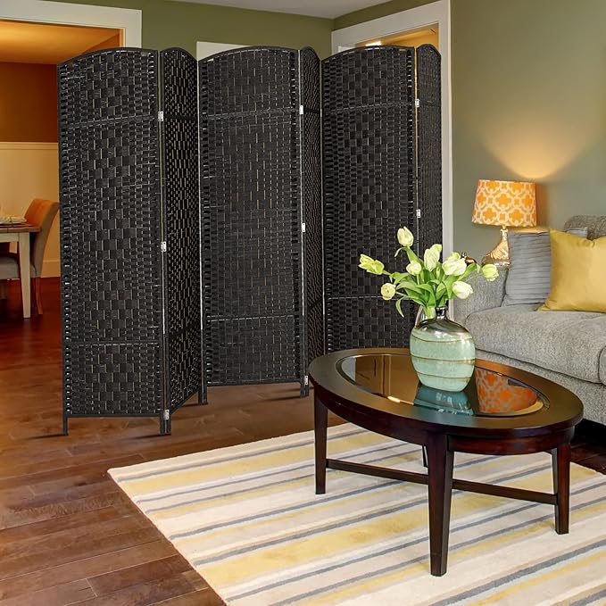VINGLI 6-Panels Tall Rattan Room Divider, 6 FT Folding Privacy Screen, Indoor - Image 2