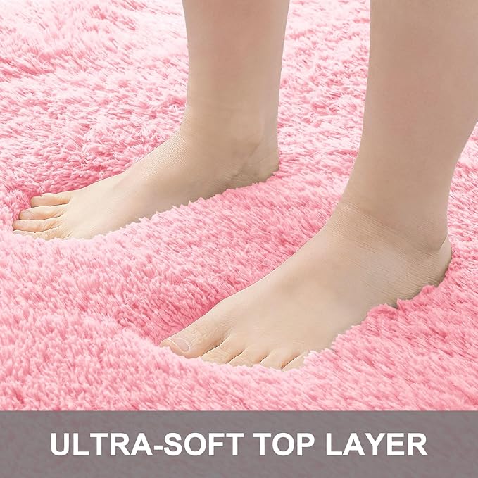 OLANLY 2x3 Machine Washable Small Bedside Rug, Soft Fluffy Shaggy Entryway - Image 5