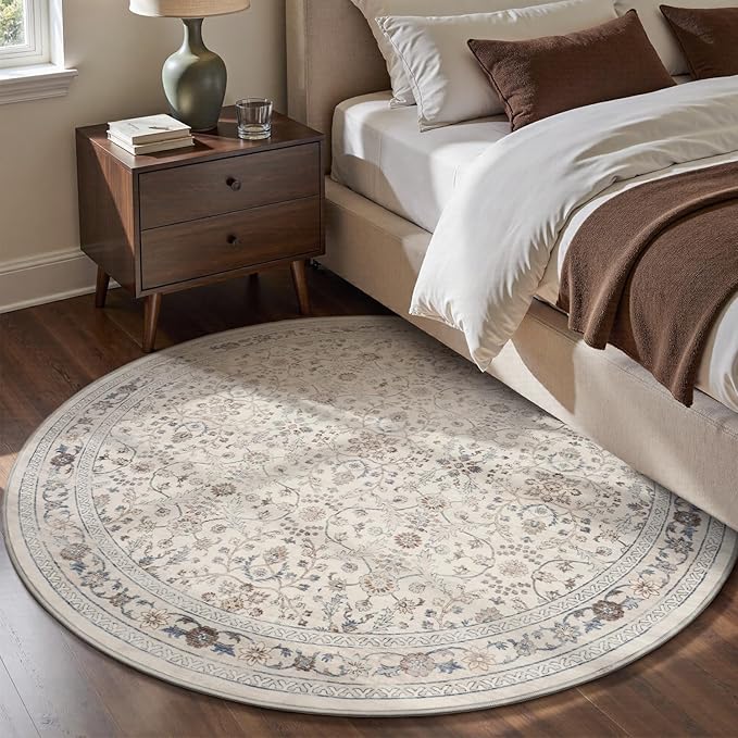 MontVoo-Vintage Area Rug 6X6 Beige Rugs - Image 3