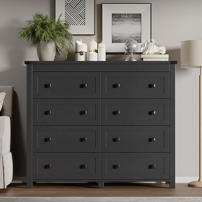 Tall 8-Drawer Dresser, Modern Wooden Storage Chest of Drawers, Dresser TV Stand - Image 3