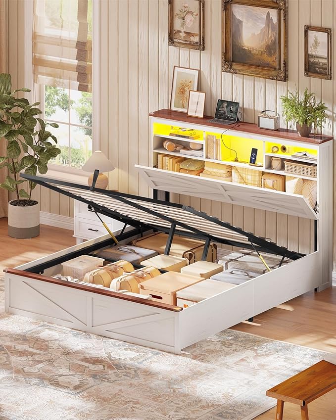AOGLLATI Farmhouse Bed Frame Queen Size by AOGLLATI
