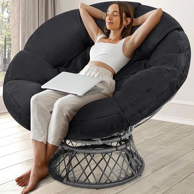 46" Giant Oversized Rattan Papasan Chair by KROFEM