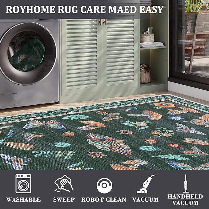 Mushroom Small Rug 2x3 Washable Door Mat Indoor Rugs - Image 3