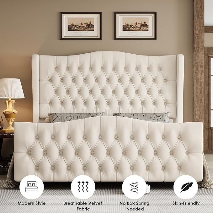 Keyluv Full Size 54.3” Tall Platform Bed Frame - Image 5