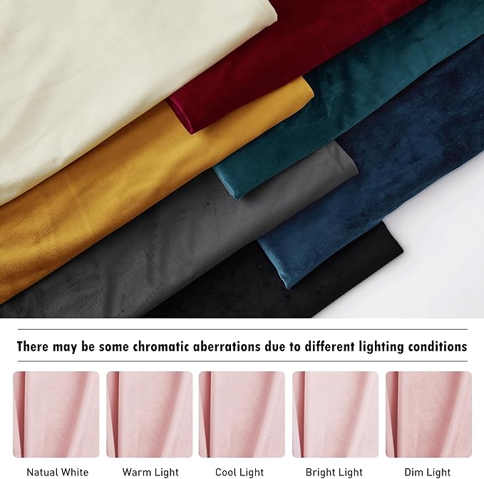 RYB HOME Baby Pink Velvet Curtains 84 inches, Back Tab Soft Fabric Room - Image 7