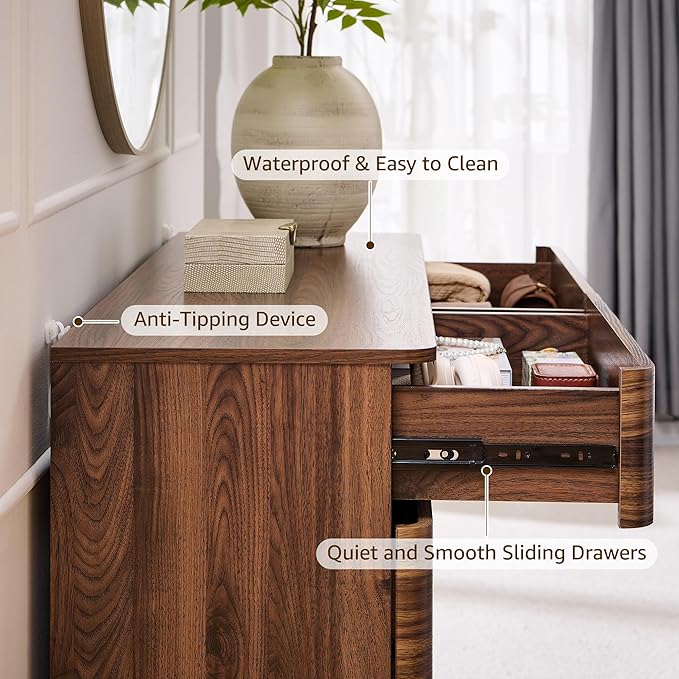 ACCOHOHO 8 Drawer Dresser for Bedroom, 52 Inch Wide Modern Chest of Drawers - Image 6