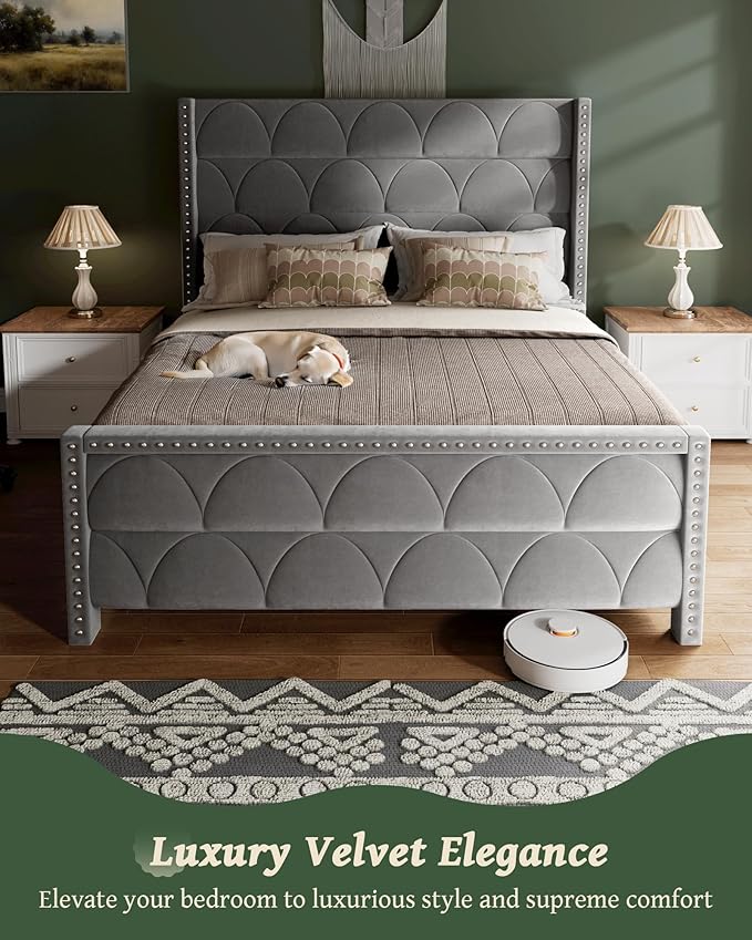 Queen Size Bed Frame with 56" Headboard - Image 4
