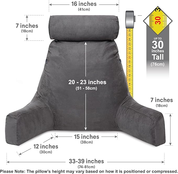 Husband Pillow XXL Aspen Edition, Adult Reading Sit Up Bed Rest Pillow - Image 3