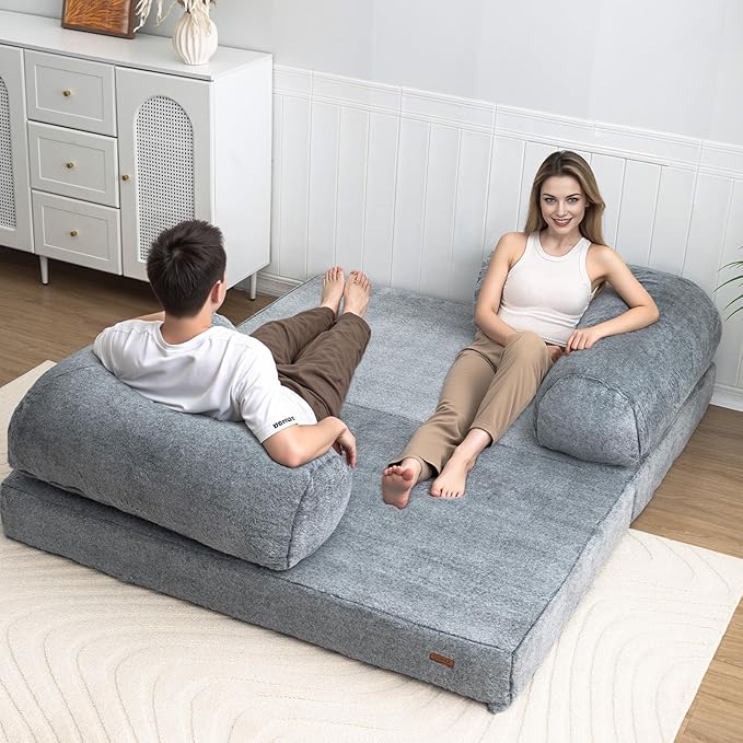 COMAX 4-in-1 Futon Sofa Bed, Queen Size Foldable Couch - Image 2
